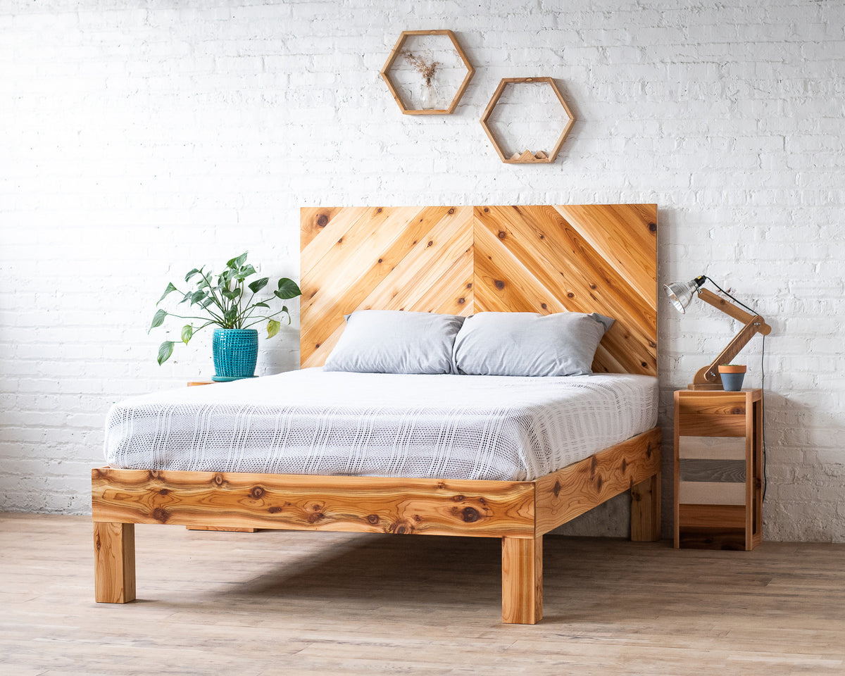 The Chevron Low Pro Bed Frame - Modern Rustic - Organic - Handmade in –  Urban Billy