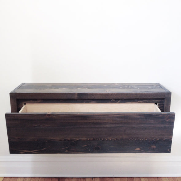 Floating Entry Table / Wide Drawer - Made in USA - Rustic Modern Design