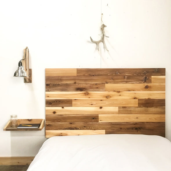 Rustic Modern Wood Floating Tray End Table / Shelf - Reclaimed Shelving - Handmade in USA