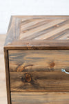 Natural solid wood dresser or storage chest. Furniture for home storage. Chevron pattern detailing. Solid wood drawers. Handcrafted in the USA. Heirloom quality. Sustainably sourced. 