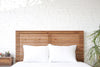 Natural solid wood fluted headboard. Handcrafted in the USA. Rustic, modern design. Organic. Boho. Farmhouse. Bed board. Bedroom. Furniture.