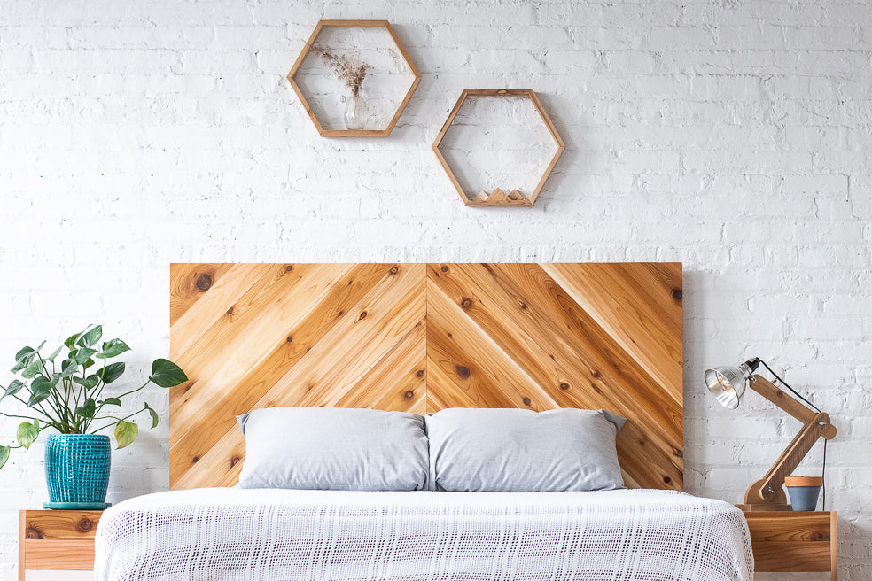 The Long Canyon - All Natural Rustic Chevron Headboard - Organic - Handmade  in USA