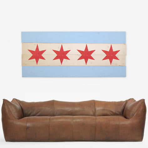 Rustic Planks Chicago Flag