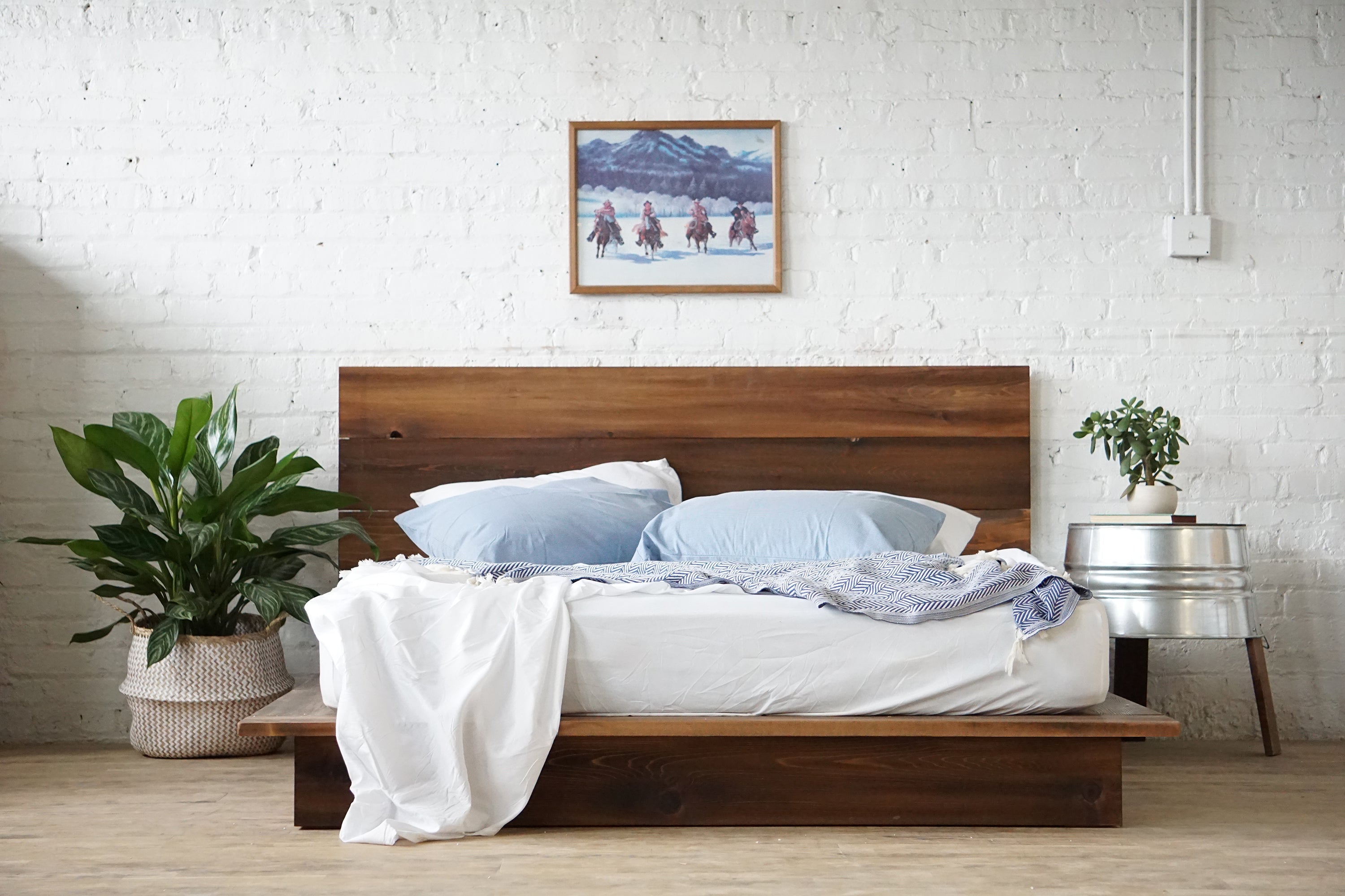 Low Pro - Rustic Modern Platform Bed Frame and Headboard - Loft