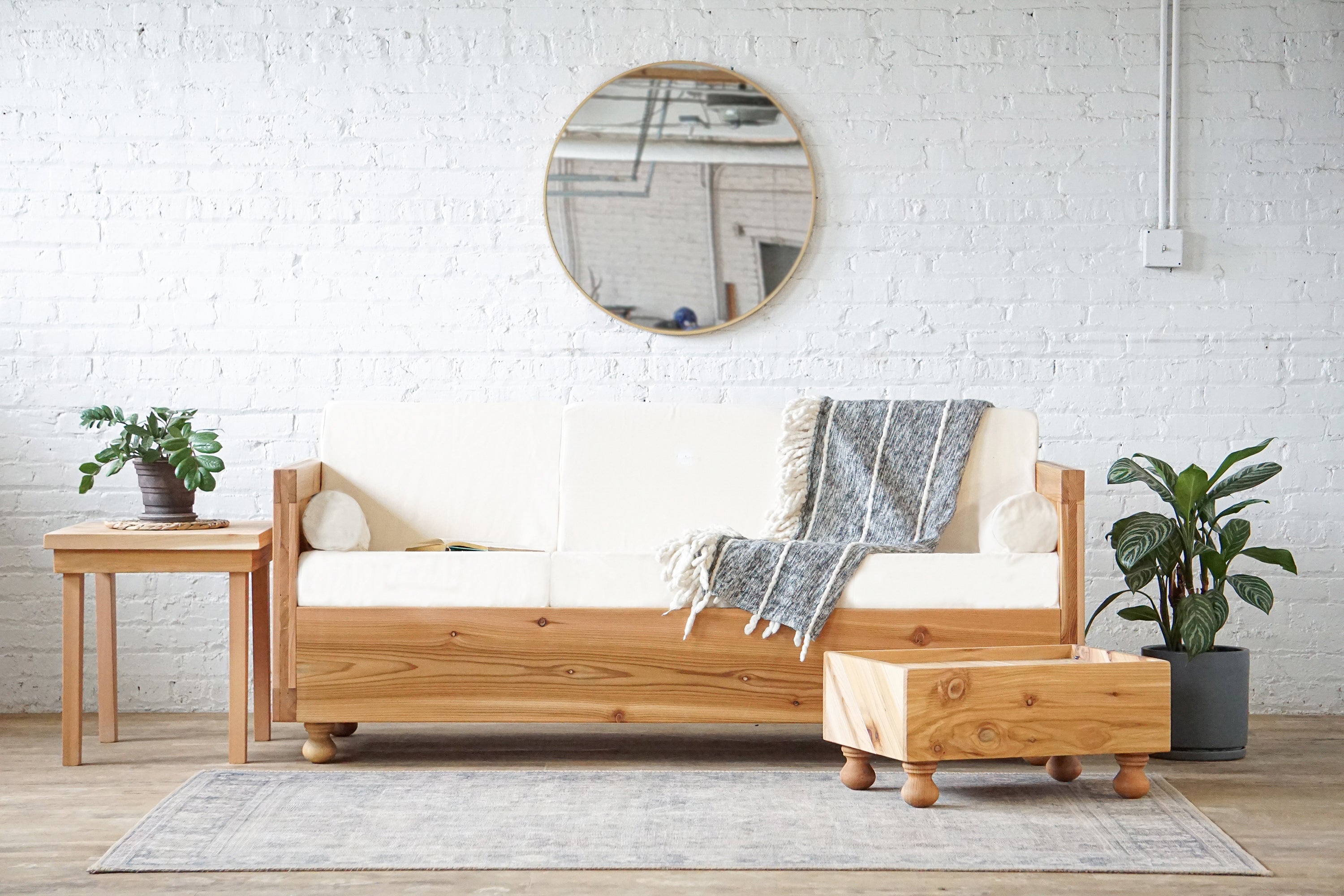 The Settler Sofa Natural Solid Wood