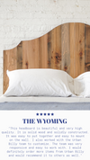 Positive customer review for the Wyoming headboard. Natural solid wood headboard. Americana design. Rustic antique inspired. Handcrafted in the USA. Heirloom quality furniture. 