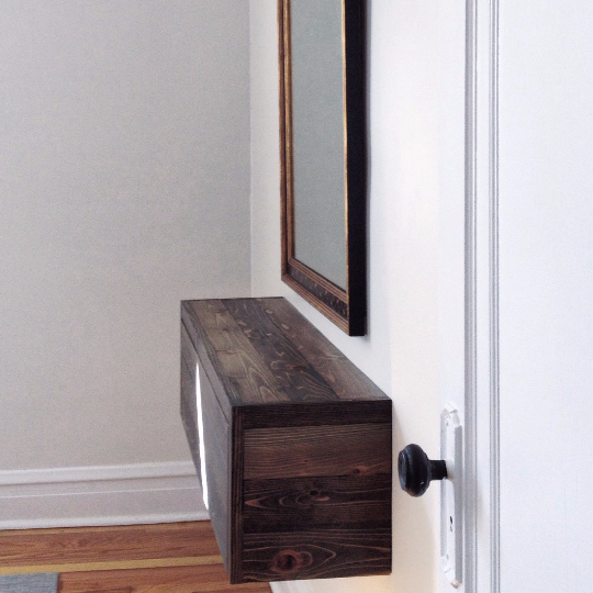 Rustic Modern Floating Entry Table / Wide Drawer - Made in USA
