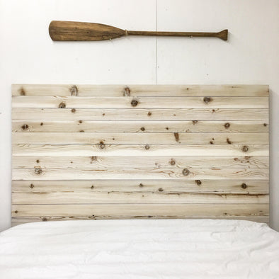 Rustic Beach Wood / Whitewashed Barn Wood Style Headboard - Handmade in USA